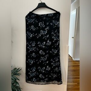 Beautifully Lined Back and Blue Floral Skirt